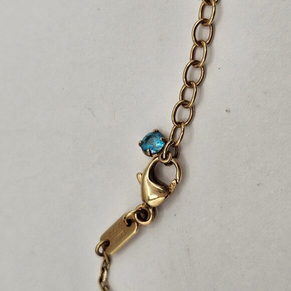 Gucci Running GG 18K Yellow Gold & Blue Topaz Necklace - Picture 3 of 11